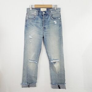 CQY Nirvana Straight Leg Jeans Twisted Seam Distressed Vintage Women's Size 27